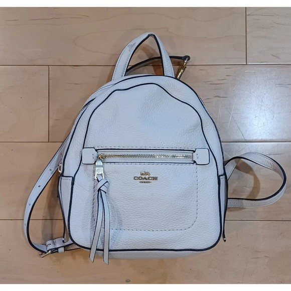 Coach Pebble White Leather Andi Mini Backpack F30530 Convertible Bag - Picture 1 of 12